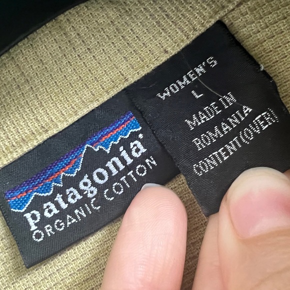 Vintage 90s  Patagonia Yellow Organic Cotton Button Up Long Sleeve Shirt Large - Picture 7 of 10